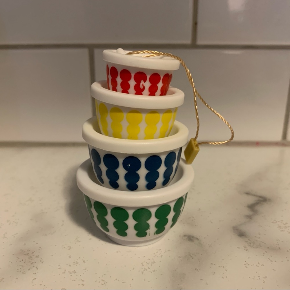 Pyrex Inspired Colourful Dots Stacking Bowls Ornament